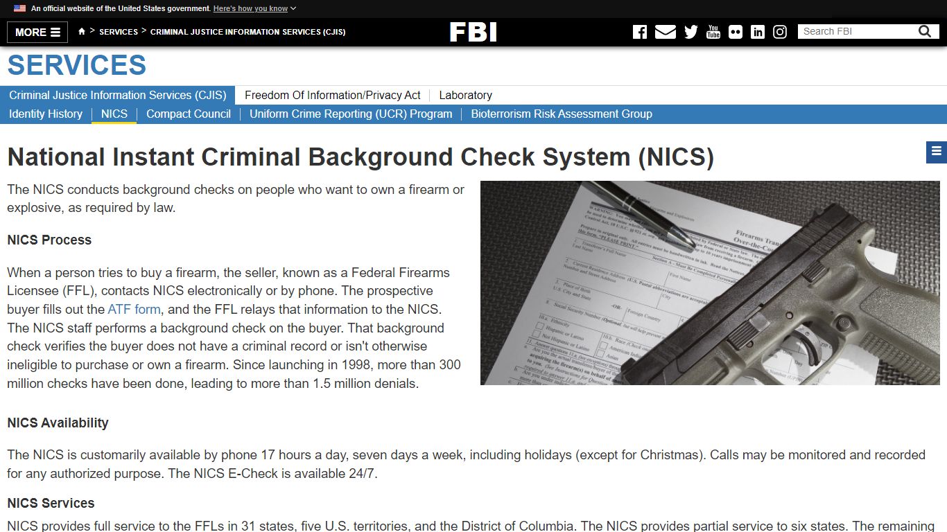 National Instant Criminal Background Check System (NICS)